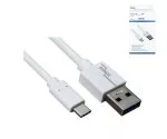 Kabel USB 3.1 typu C - 3.0 A, biały, pudełko, 1 m Dinic Box, 5 Gb/s, ładowanie 3 A